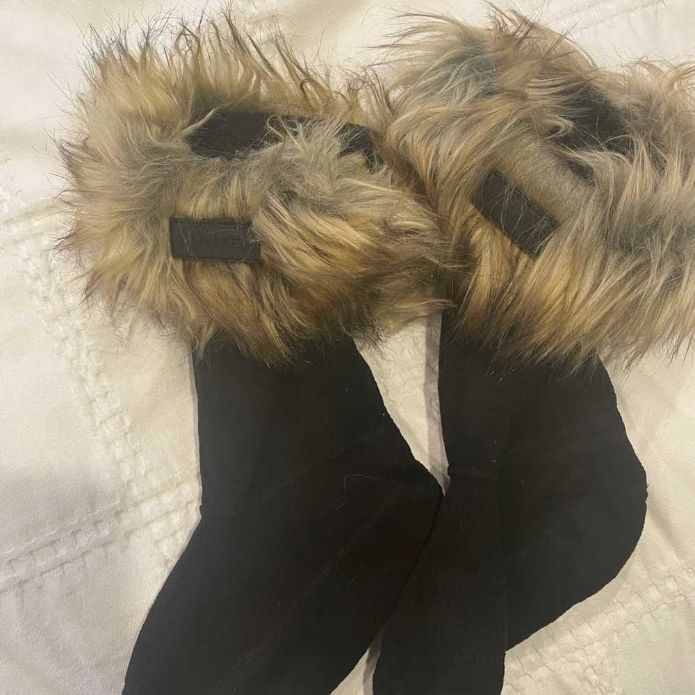 Hunter Kids Faux Fur Cuff Boot Sock